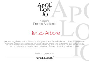 premio apollonio a renzo arbore