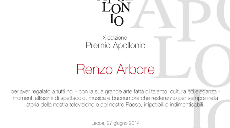 premio apollonio a renzo arbore